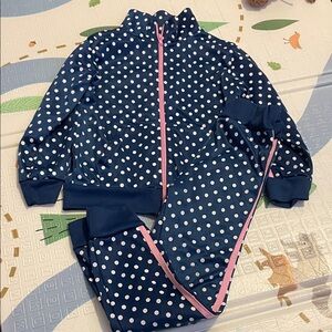 Polka Dot Kids Matching Set - Navy and Pink
